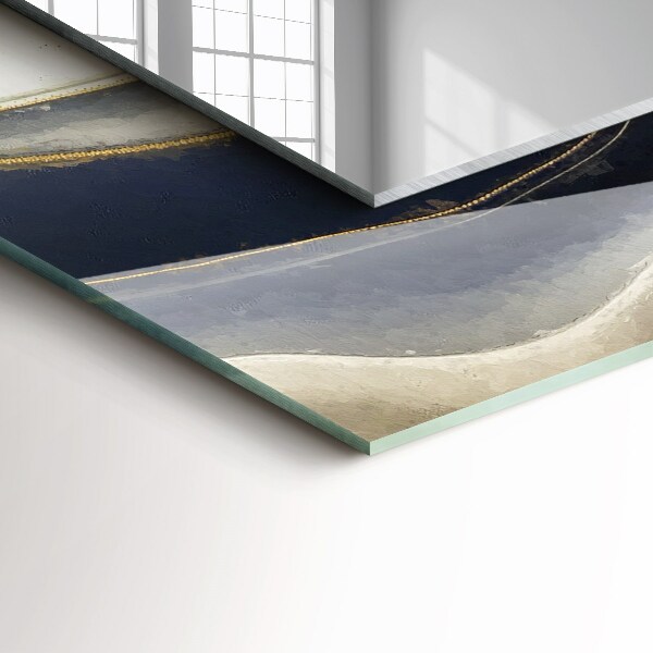 Rektangulär spegel med tryckt ram Färgglad dimma Astrata