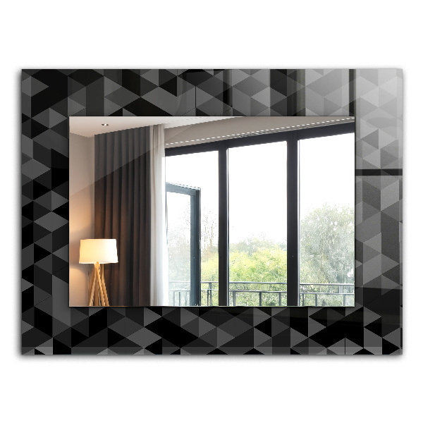 Spegel med tryckt ram Triangulära dvärgar och syrsor