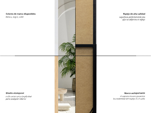 Stående spegel vit 14x61 in