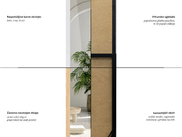 Stående spegel vit 14x61 in