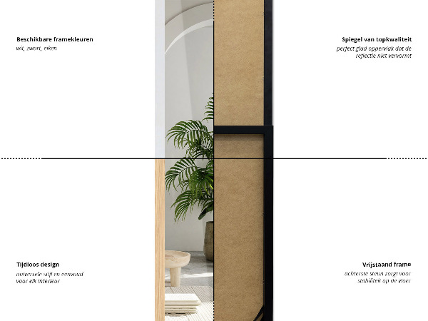 Stående spegel ek 14x61 in