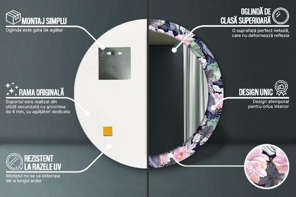 Rund spegel vägg Häger fåglar