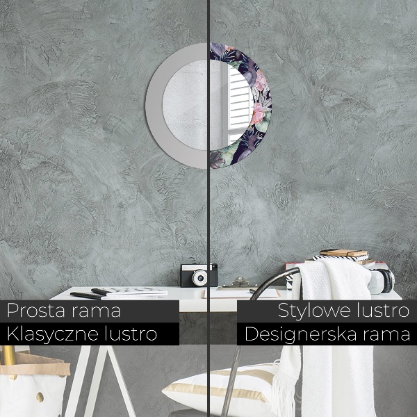 Rund spegel vägg Häger fåglar