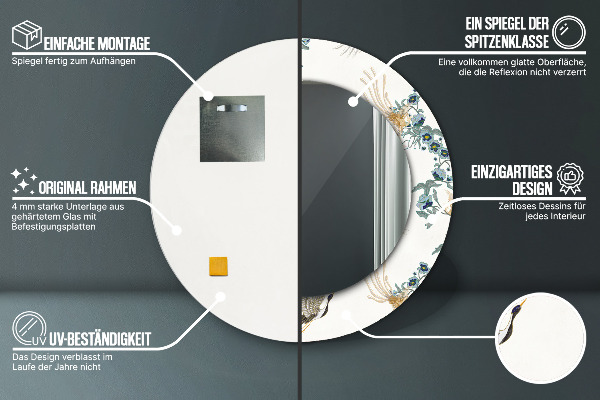 Rund spegel vägg Chinoserie