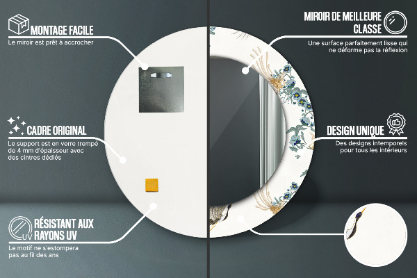 Rund spegel vägg Chinoserie