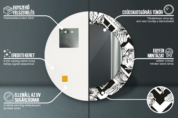 Rund spegel vägg Kolibrier