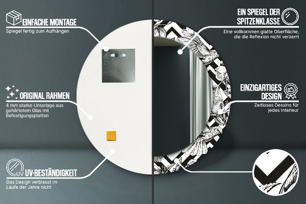 Rund spegel vägg Kolibrier