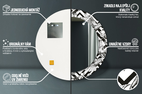 Rund spegel vägg Kolibrier