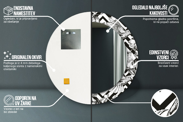 Rund spegel vägg Kolibrier