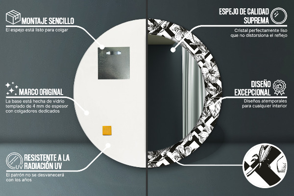 Rund spegel vägg Kolibrier