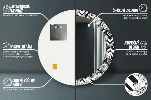 Rund spegel vägg Kolibrier