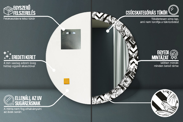 Rund spegel vägg Kolibrier