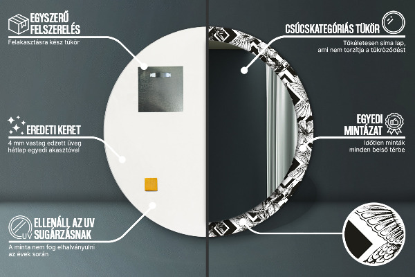 Rund spegel vägg Kolibrier