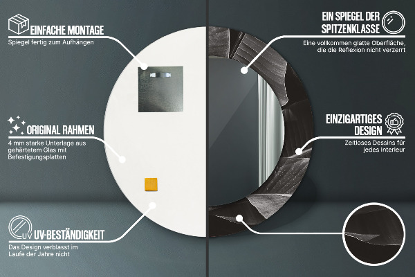 Rund spegel vägg Tropiska palmer