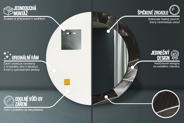 Rund spegel vägg Tropiska palmer