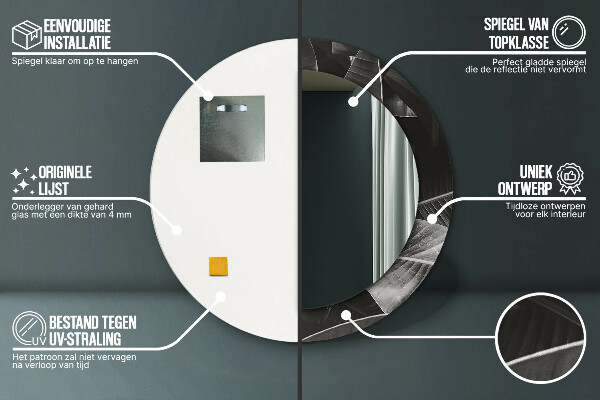 Rund spegel vägg Tropiska palmer