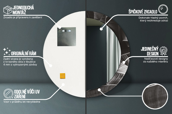 Rund spegel vägg Tropiska palmer