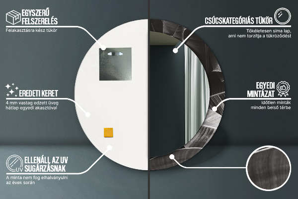 Rund spegel vägg Tropiska palmer