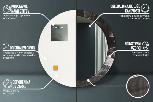 Rund spegel vägg Tropiska palmer