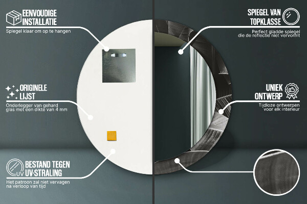 Rund spegel vägg Tropiska palmer