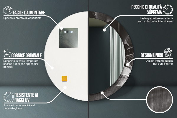 Rund spegel vägg Tropiska palmer