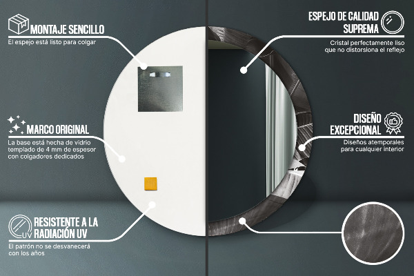 Rund spegel vägg Tropiska palmer