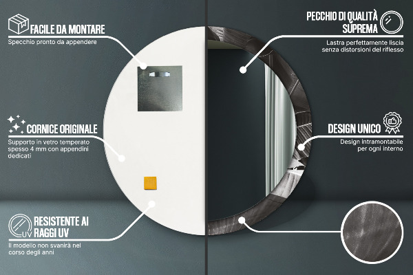 Rund spegel vägg Tropiska palmer