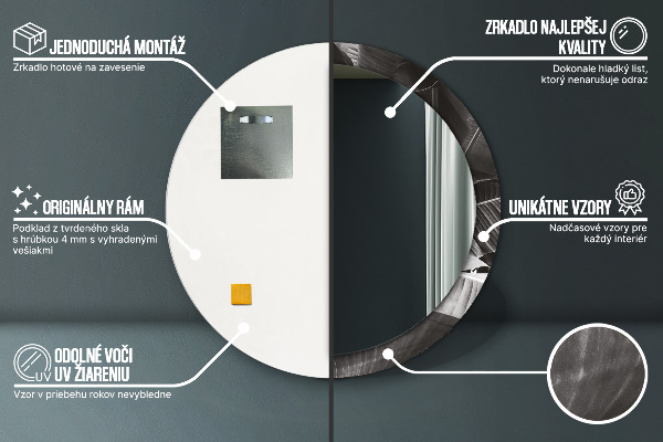 Rund spegel vägg Tropiska palmer