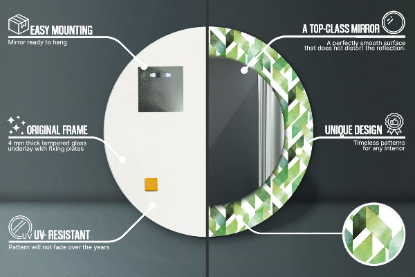 Rund spegel vägg Fiskben