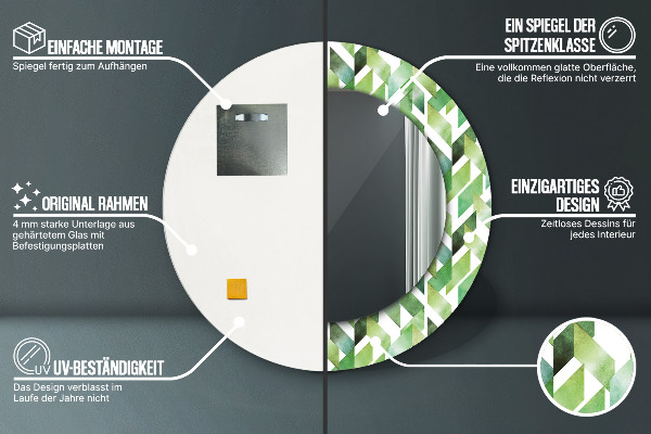 Rund spegel vägg Fiskben