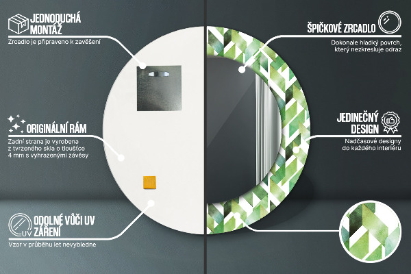 Rund spegel vägg Fiskben