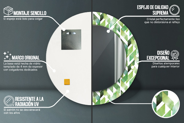 Rund spegel vägg Fiskben