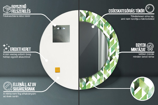 Rund spegel vägg Fiskben