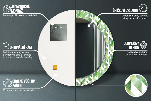 Rund spegel vägg Fiskben