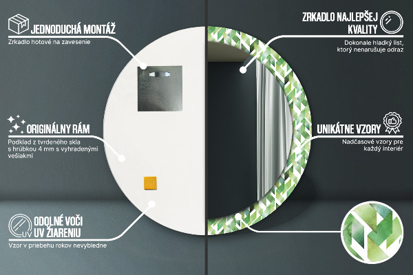 Rund spegel vägg Fiskben