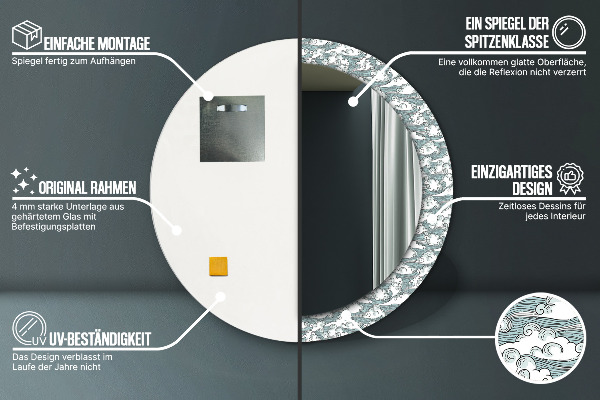 Rund spegel vägg Moln