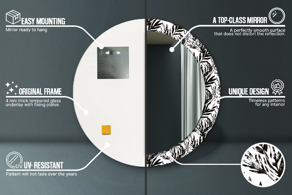 Rund spegel vägg Monstera