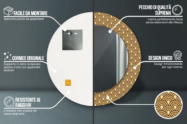 Rund spegel vägg Deco vintage