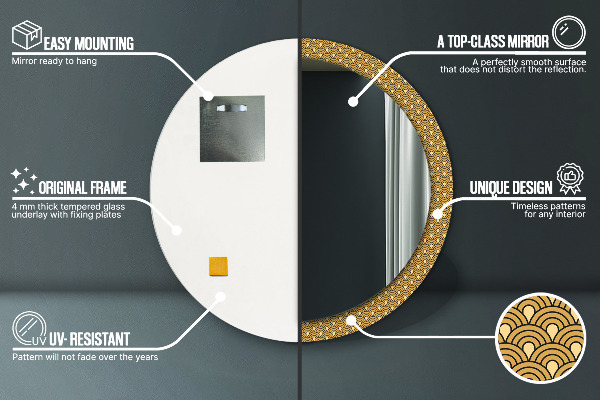 Rund spegel vägg Deco vintage