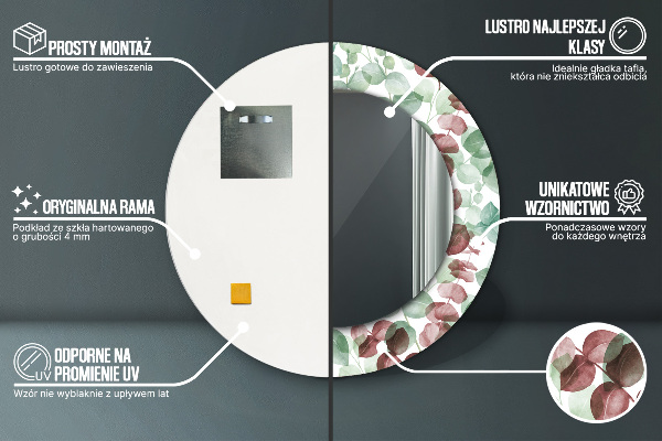 Rund spegel dekorativ Eukalyptus