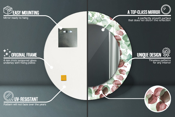 Rund spegel dekorativ Eukalyptus