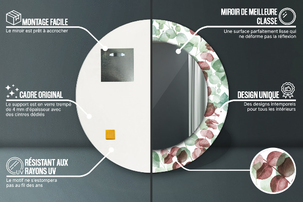 Rund spegel dekorativ Eukalyptus