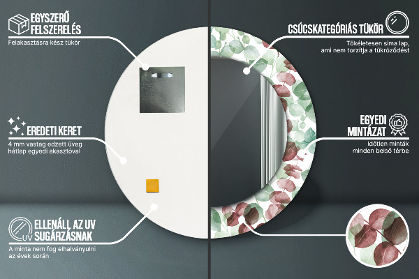 Rund spegel dekorativ Eukalyptus