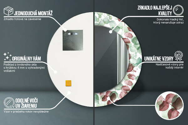 Rund spegel dekorativ Eukalyptus