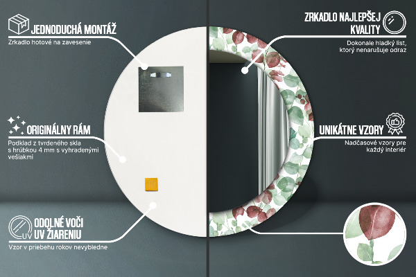 Rund spegel dekorativ Eukalyptus