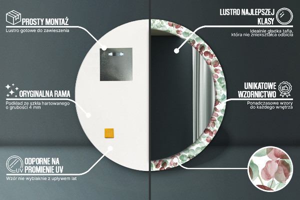 Rund spegel dekorativ Eukalyptus