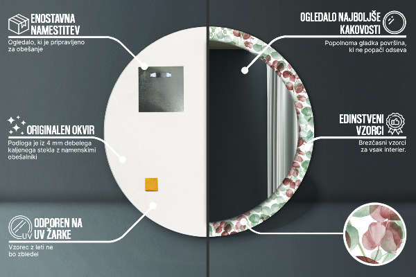 Rund spegel dekorativ Eukalyptus