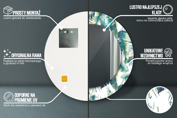 Rund spegel dekorativ Blad