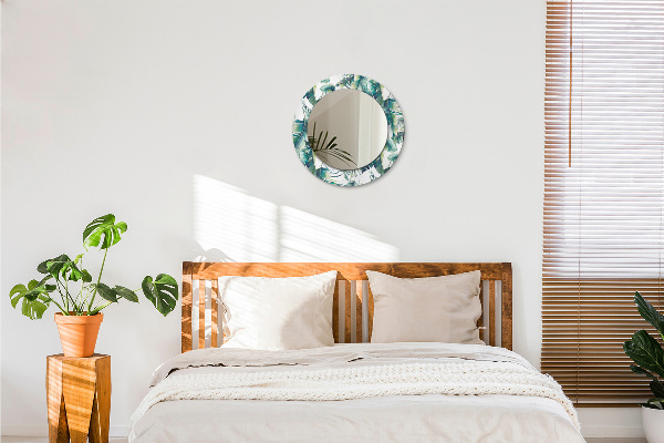 Rund spegel dekorativ Blad