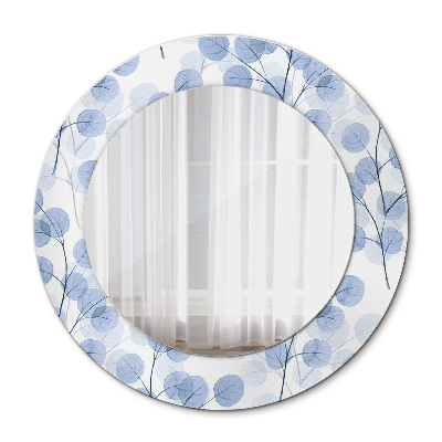 Rund spegel dekorativ Grenar löv